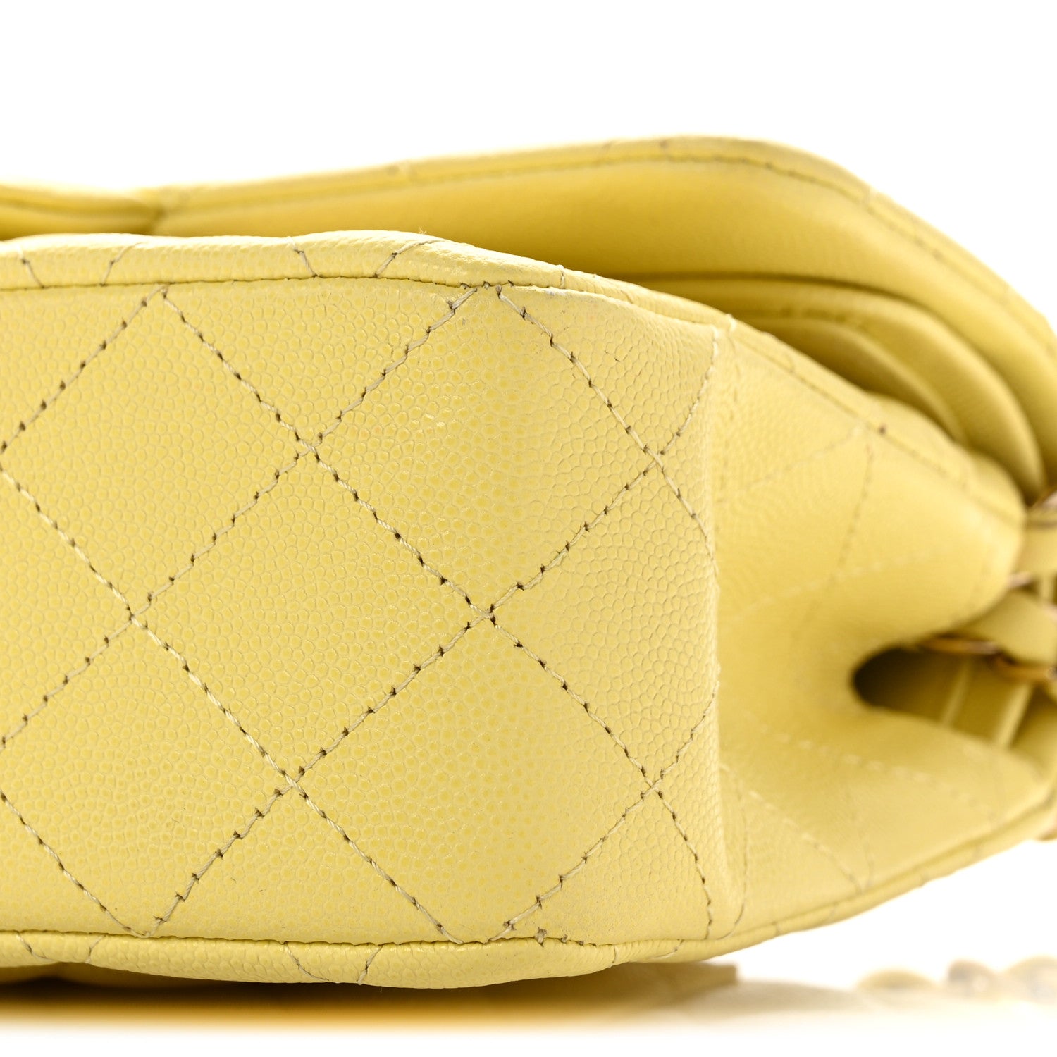 Chanel Caviar Quilted Small Double Flap Light Yellow 10 of 11