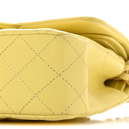 Chanel Caviar Quilted Small Double Flap Light Yellow 10 of 11