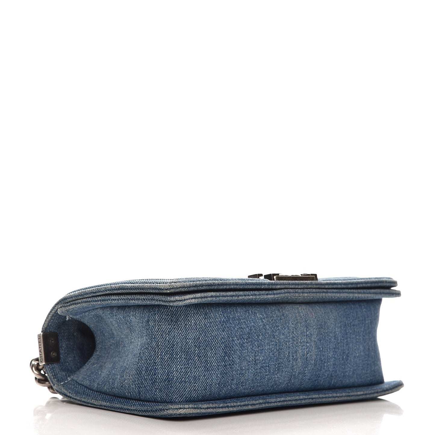 Denim Quilted Medium Boy Flap Blue
