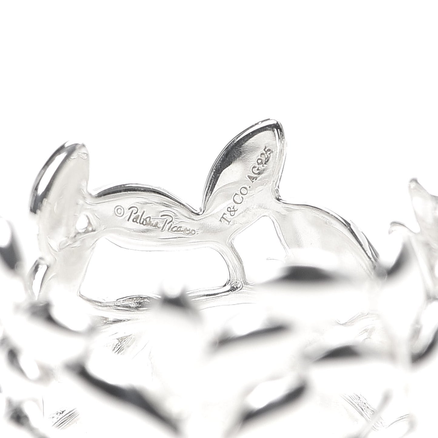 Sterling Silver Wide Paloma Picasso Olive Leaf Band Ring 52 6