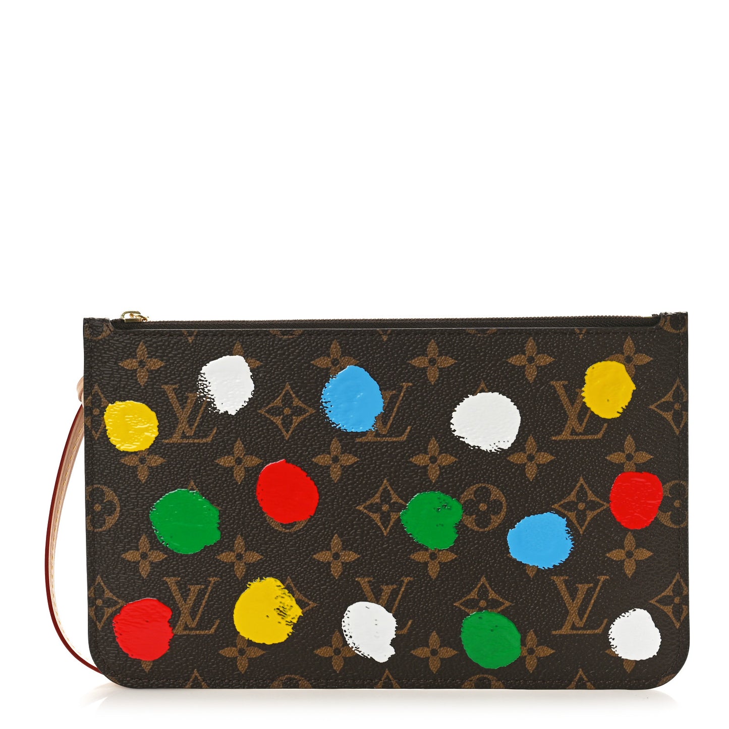 x YK Monogram Painted Dots Neverfull MM Pochette