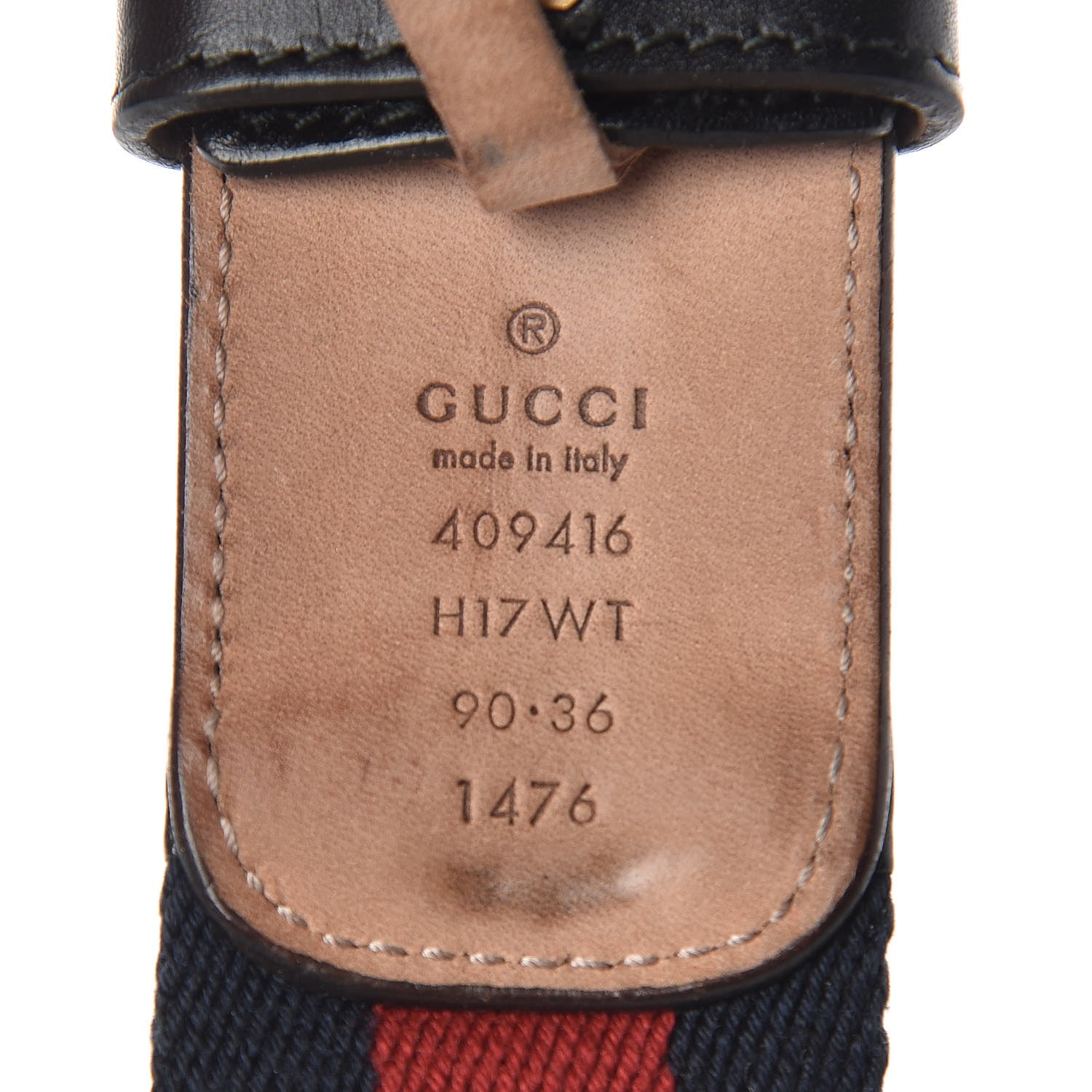 Gucci Nylon Calfskin Double G Web 40mm Belt 90 36 Blue Red Black 4 of 9