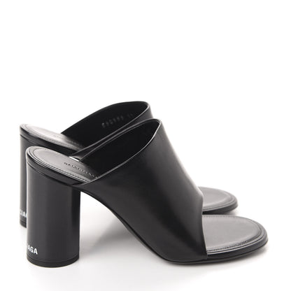 Balenciaga Shiny Sheepskin Oval 90mm Mule Pump 37 Black White 4 of 10