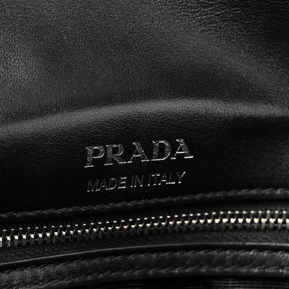 Prada Soft Calfskin Impunture Diagramme Medium Chain Flap Shoulder Bag Black 11 of 25