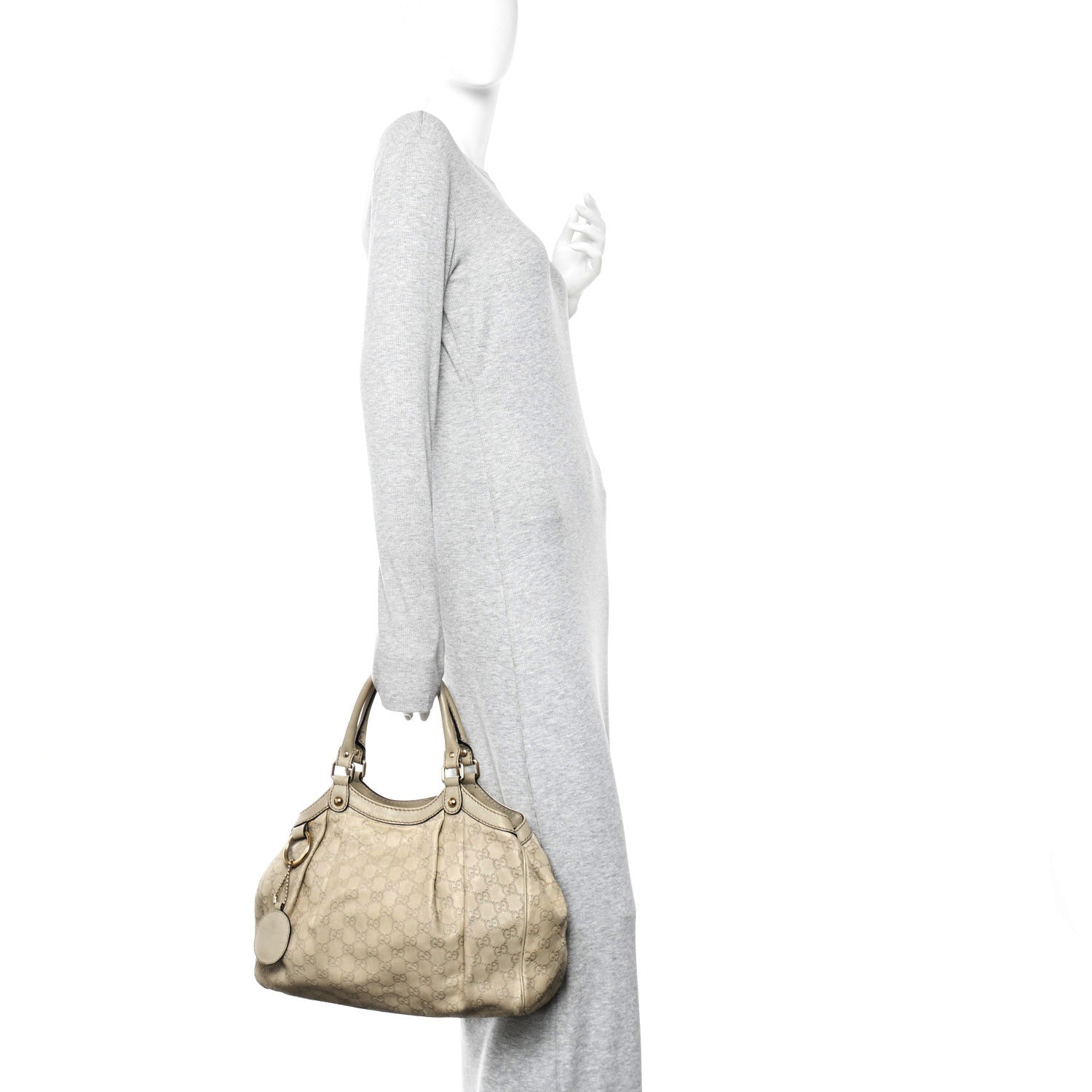 Gucci Guccissima Medium Sukey Tote Mystic White 2 of 16