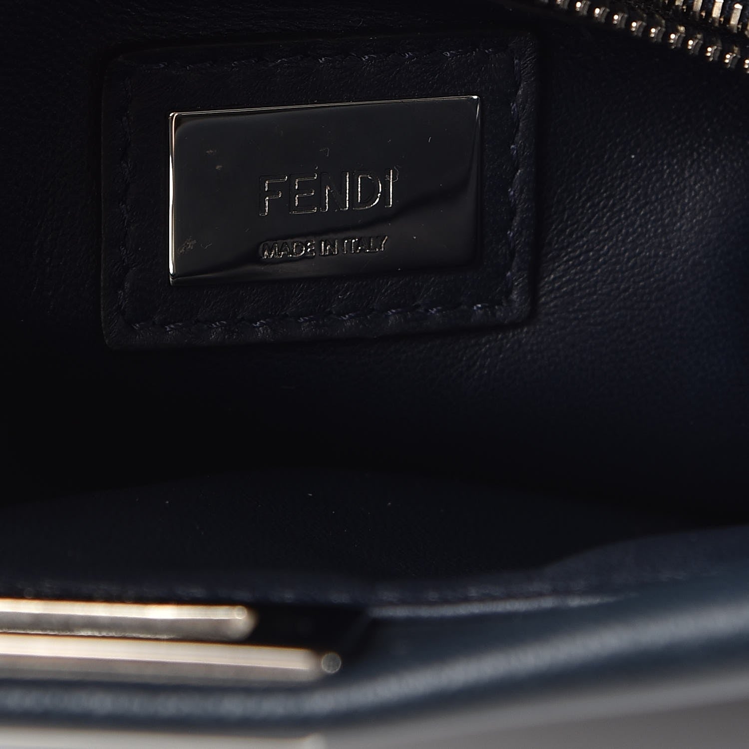 Fendi Nappa Mini Peekaboo Iconic Satchel Dark Blue 8 of 16