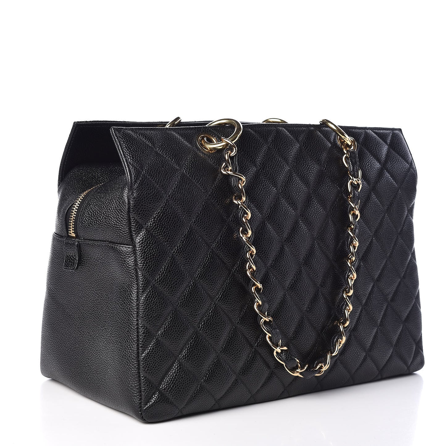 Caviar Quilted Petit Timeless Tote PTT Black