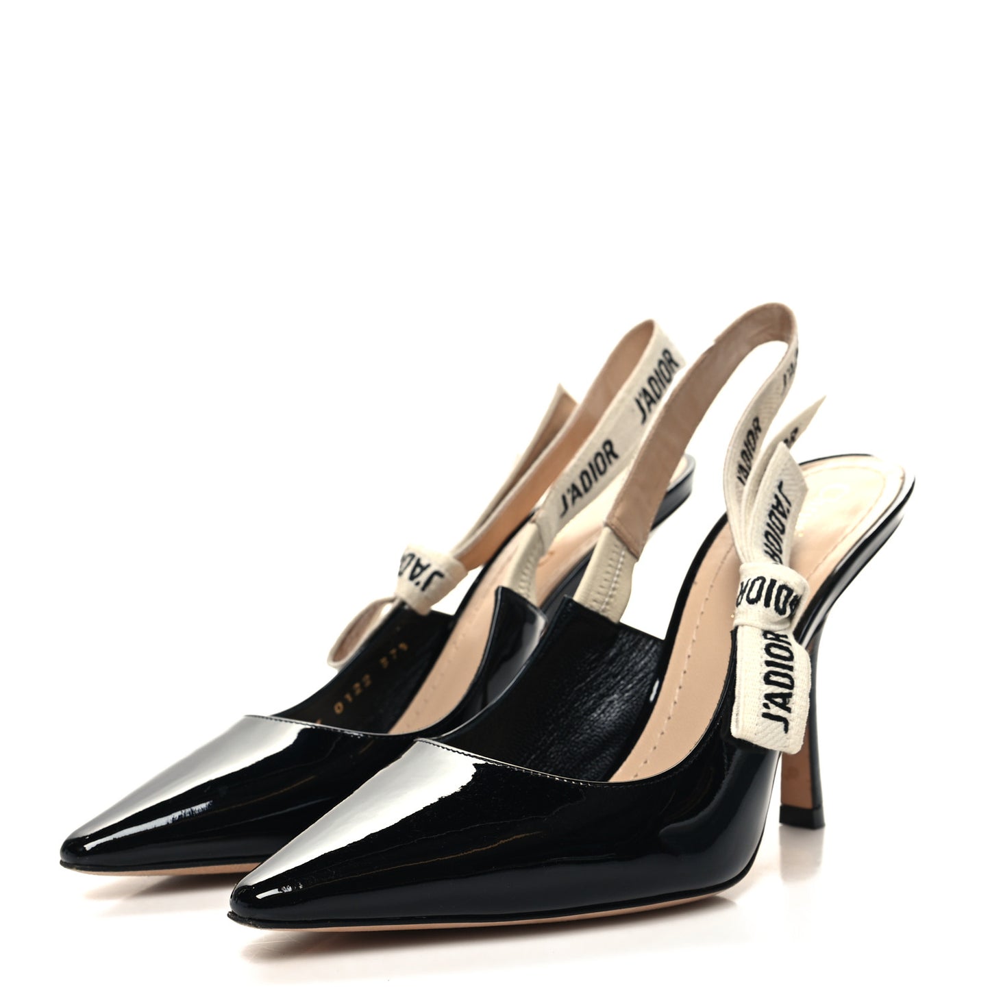 Patent Ribbon J'Adior Slingback 100mm Pumps 37.5 Black