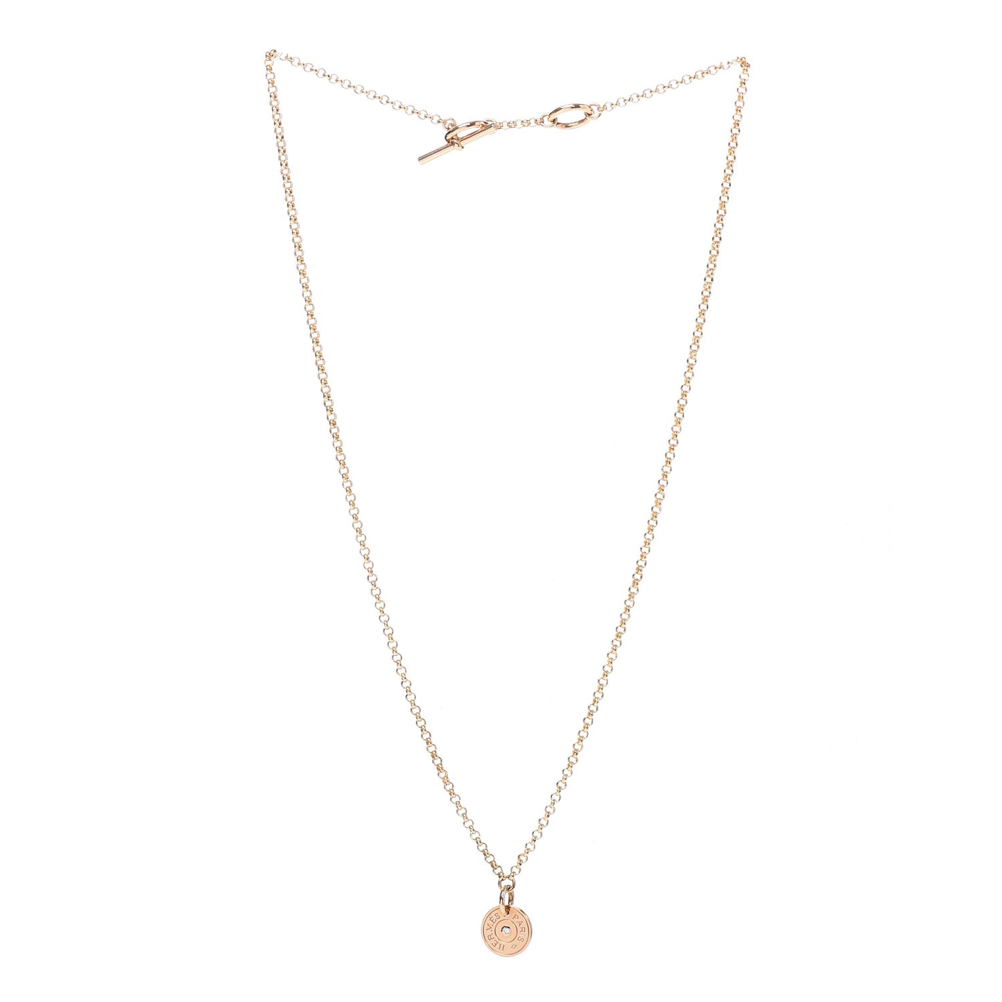 18K Rose Gold Diamond Gambade Clou de Selle Necklace