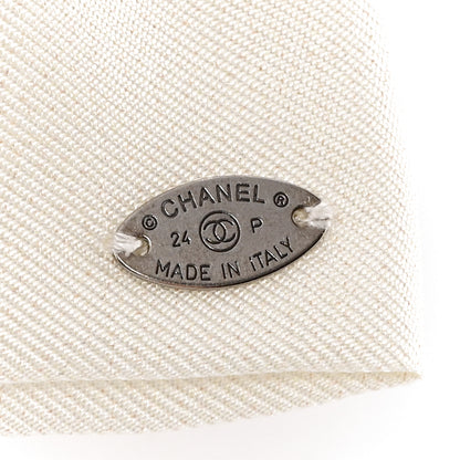 Chanel Silk Bow CC Hair Clip White Black 3 of 4