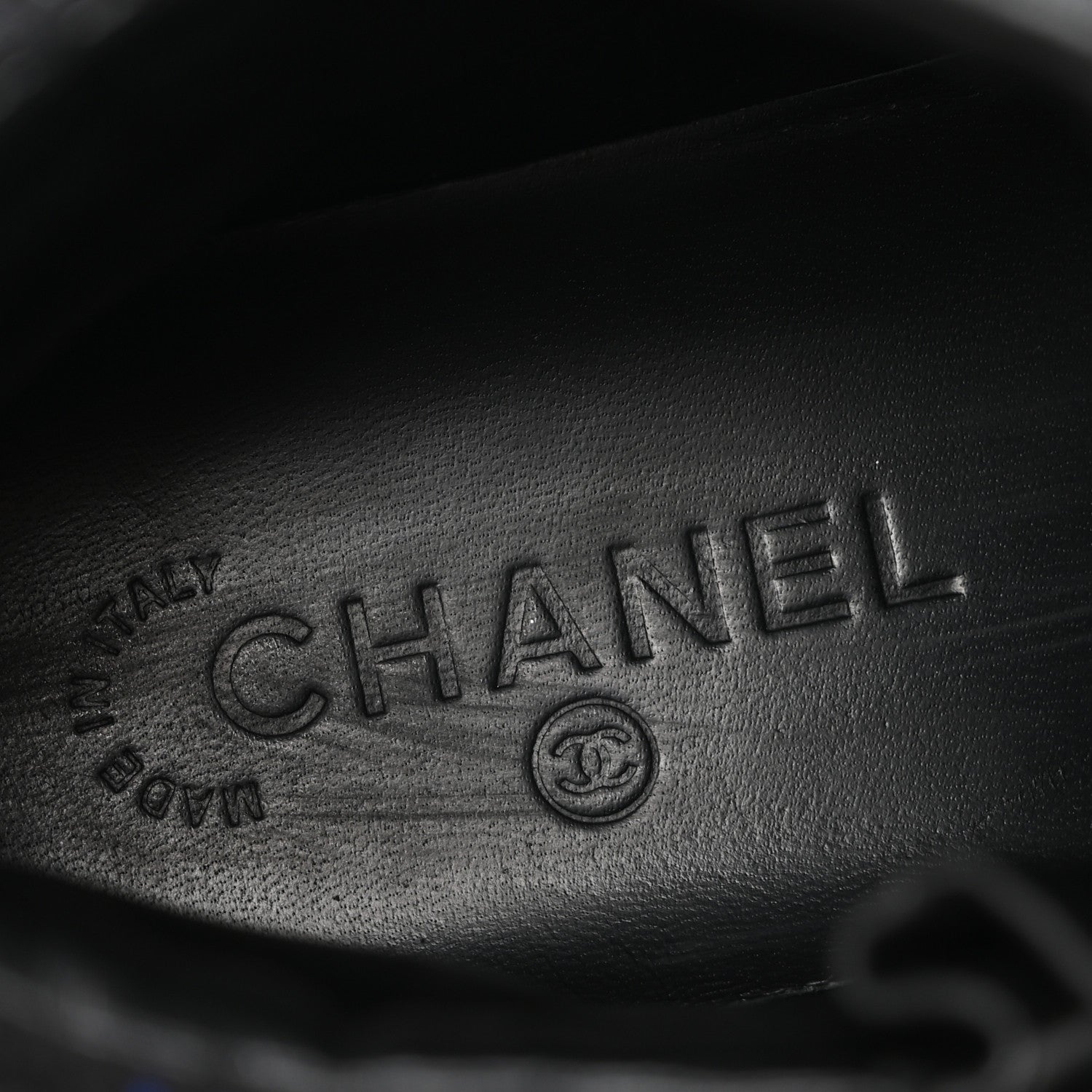 Chanel Lambskin Tweed Zipped Sneakers 39 Black Blue 8 of 11