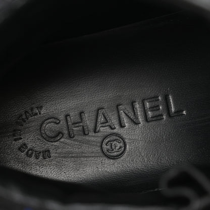 Chanel Lambskin Tweed Zipped Sneakers 39 Black Blue 8 of 11