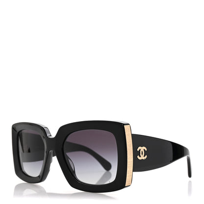Chanel Acetate Rectangle Sunglasses 5435 Black 1 of 8
