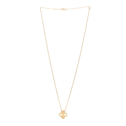 Van Cleef & Arpels 18K Yellow Gold Guilloché Vintage Alhambra Pendant Necklace 3 of 5