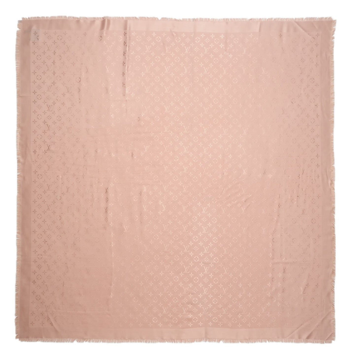 Silk Wool Monogram Shawl Natural
