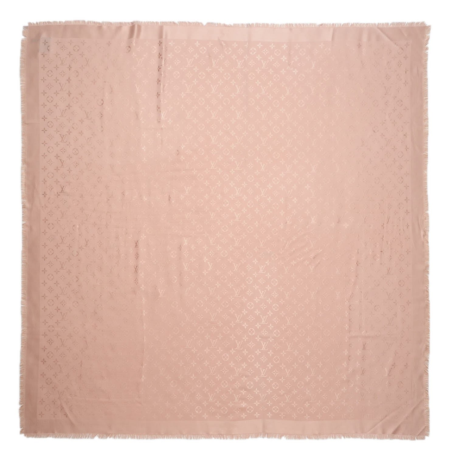 Louis Vuitton Silk Wool Monogram Shawl Natural 1 of 4