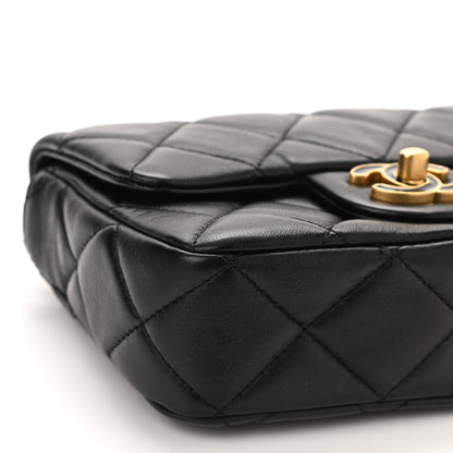Chanel Lambskin Enamel Quilted Mini Pending CC Square Flap Black 9 of 11