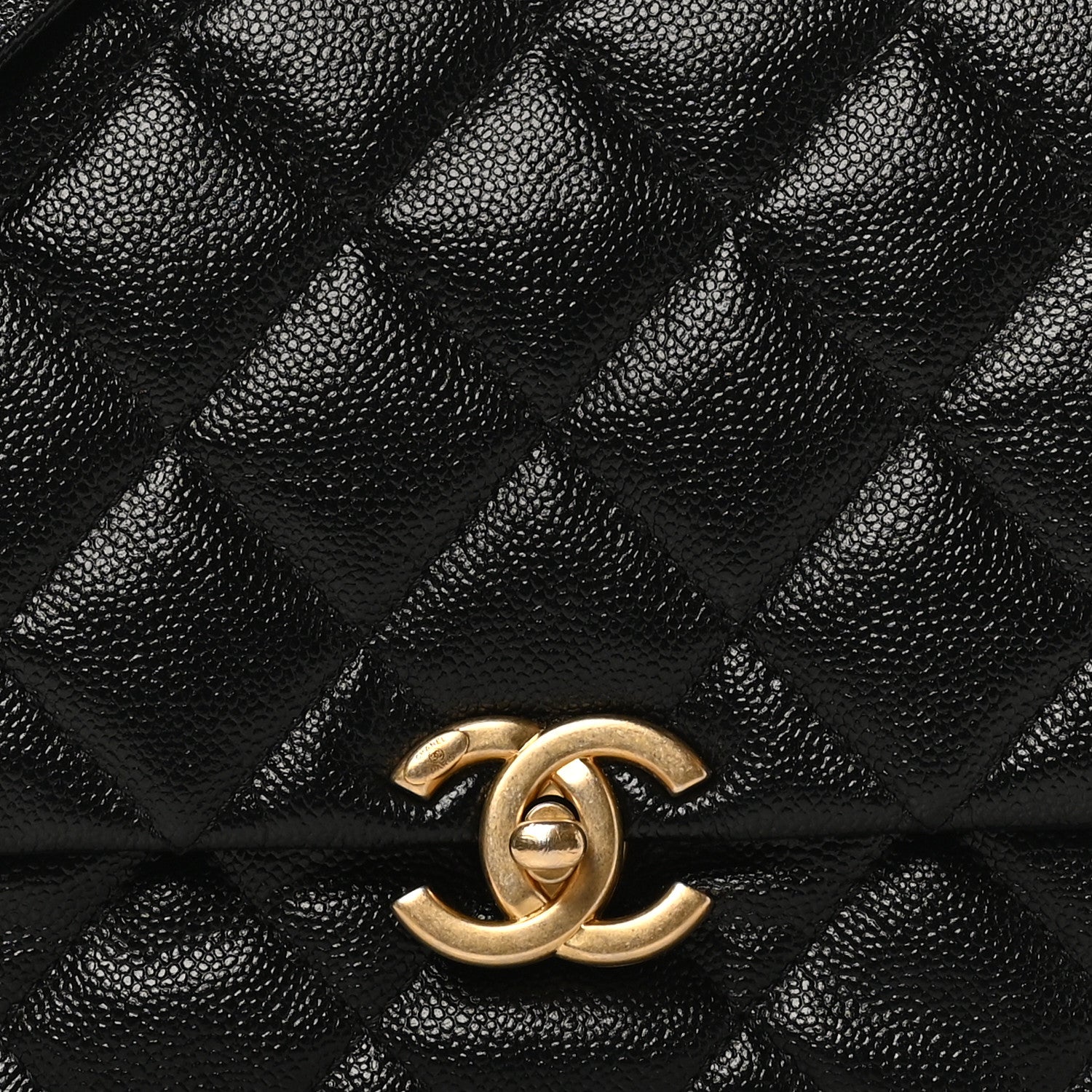 Chanel Shiny Caviar Quilted Large Chain Melody Flap Black 14 of 19