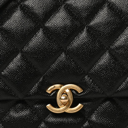 Chanel Shiny Caviar Quilted Large Chain Melody Flap Black 14 of 19