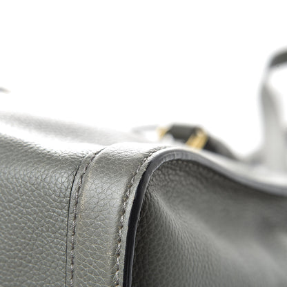 Alexander McQueen Pebbled Calfskin Small Skull Padlock Zip Around Tote Dark Grey 16 of 17