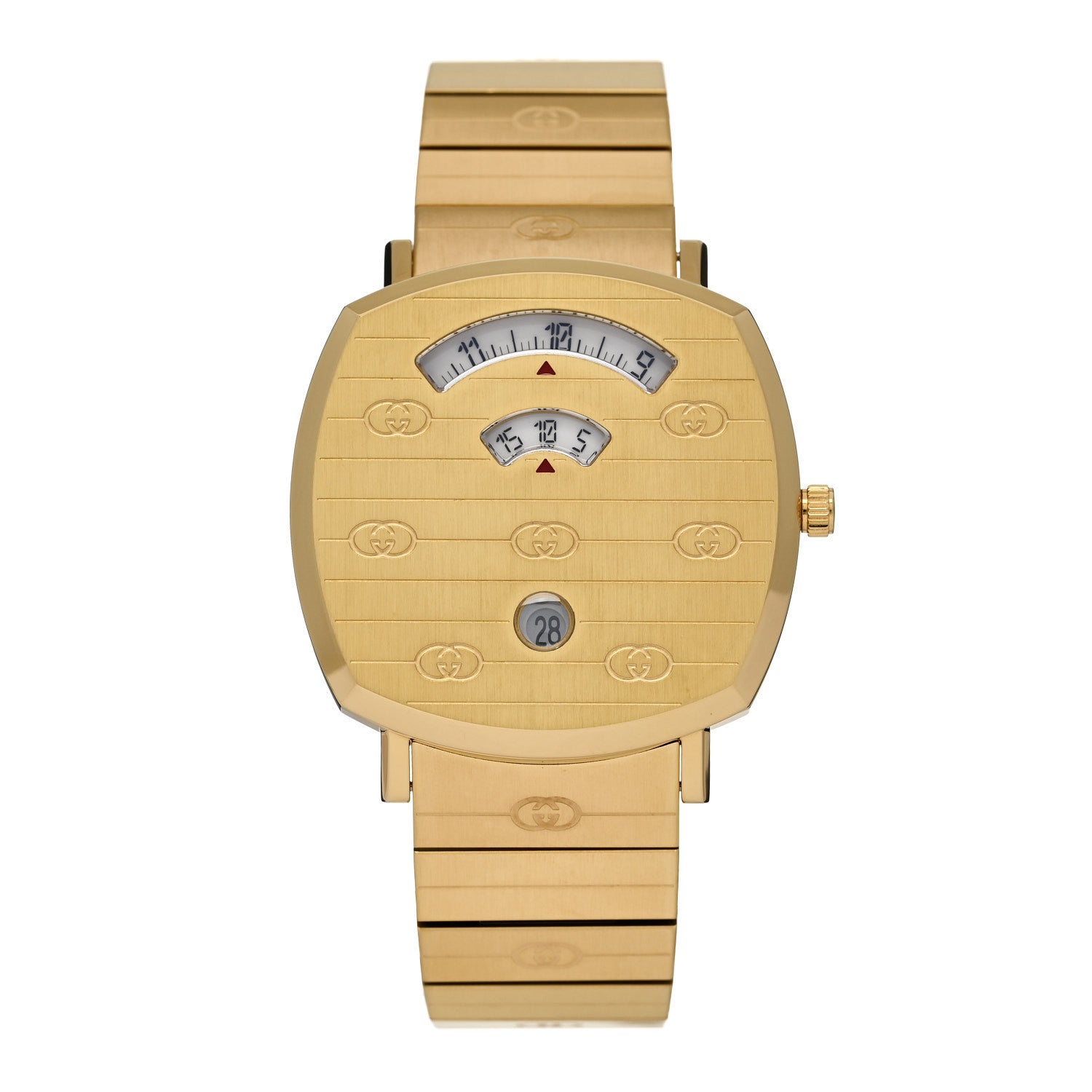 Gucci Stainless Steel 38mm Grip Quartz Watch Gold 1816008