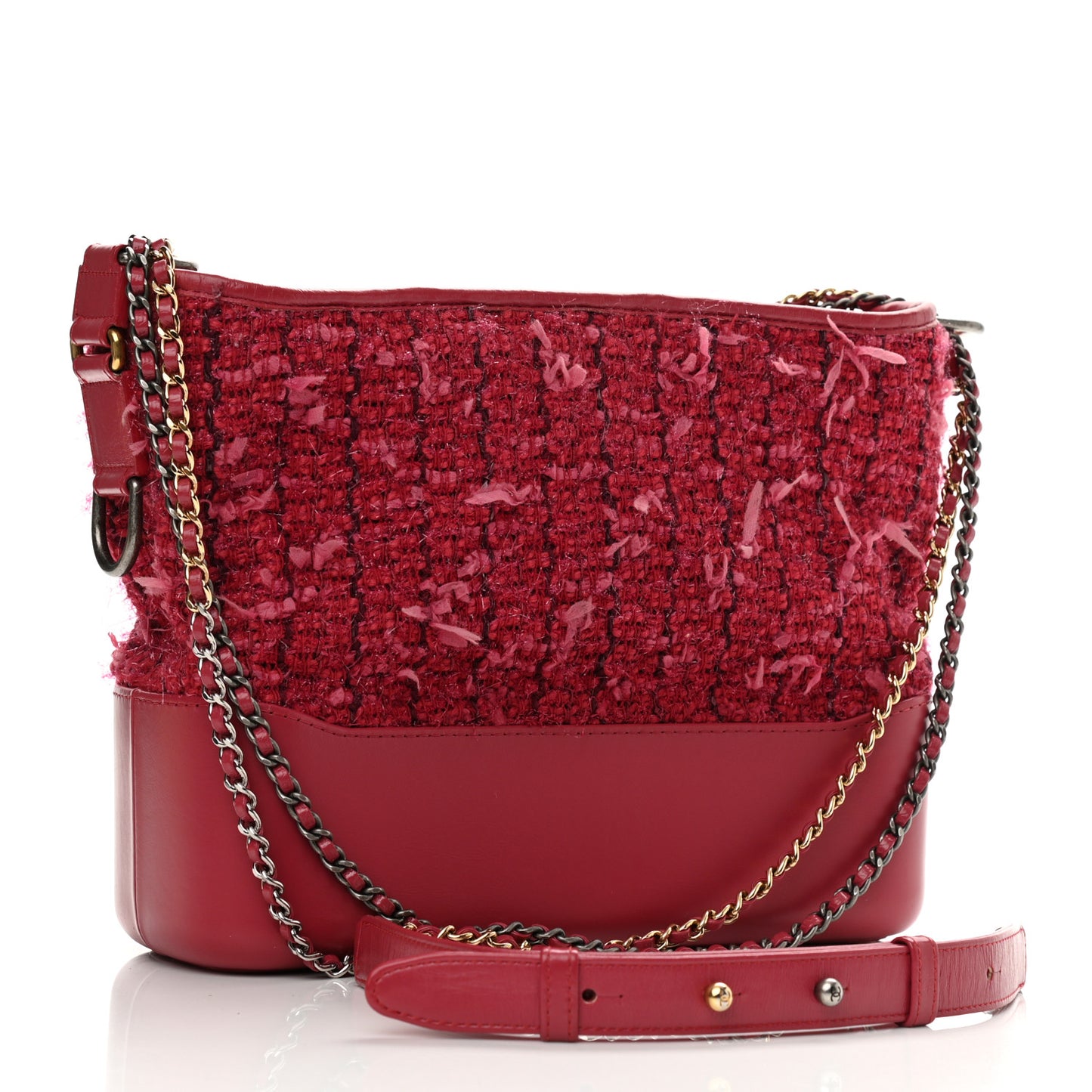 Tweed Calfskin Medium Gabrielle Hobo Pink