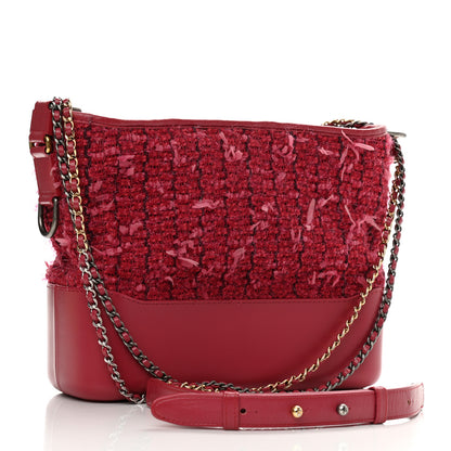 Chanel Tweed Calfskin Medium Gabrielle Hobo Pink 3 of 9