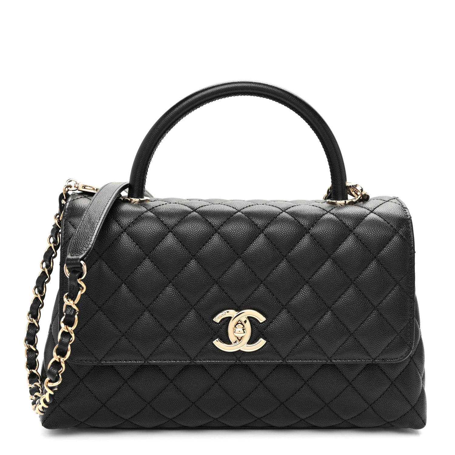 Chanel Caviar Quilted Small Coco Handle Flap Black 1 of 10