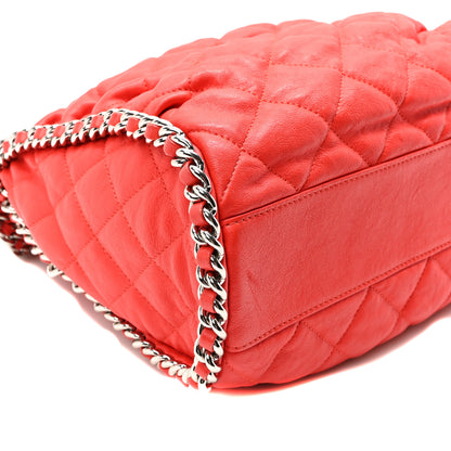 Chanel Washed Lambskin Chain Around Hobo Red 9 of 10