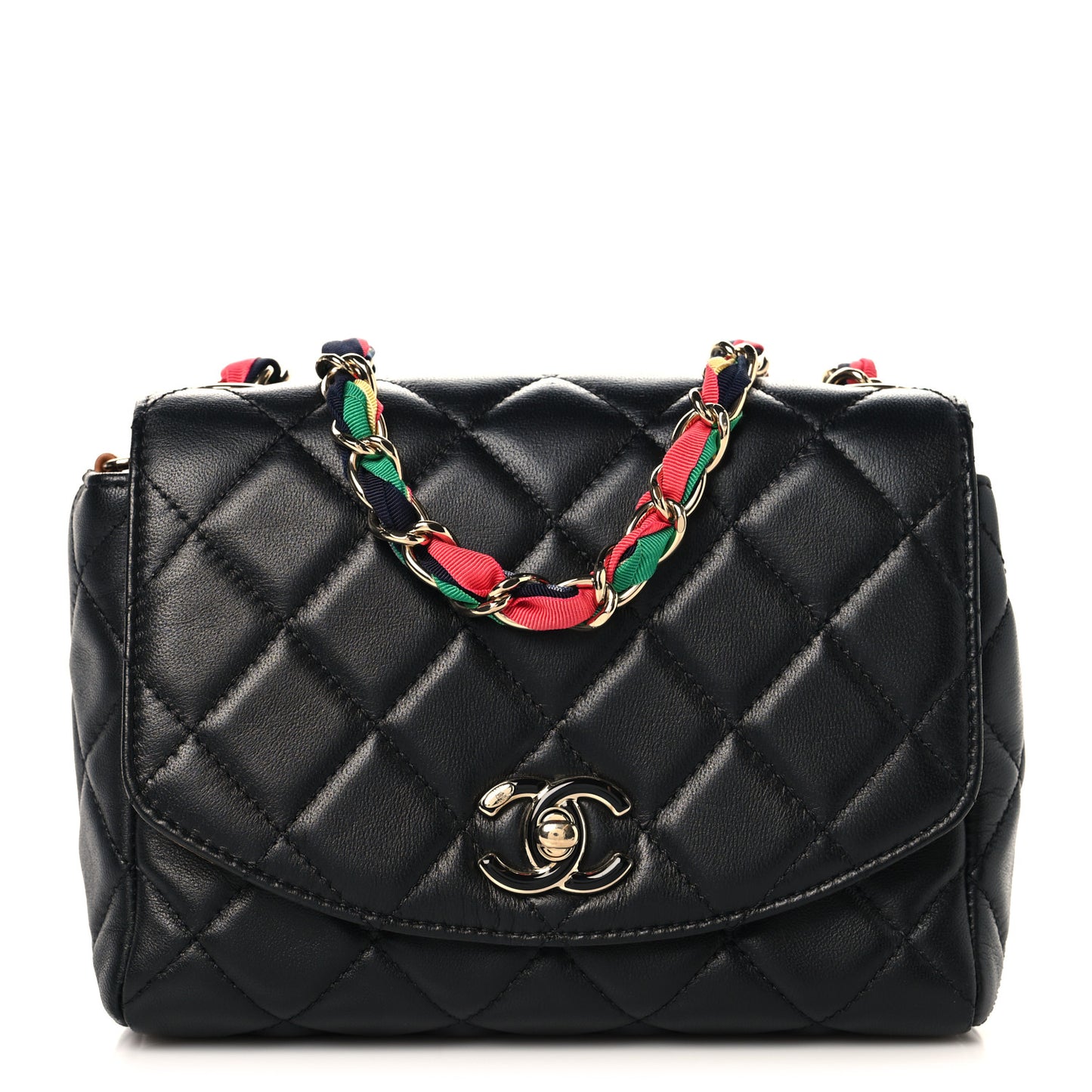 Lambskin Mixed Fibers Quilted Cocovado Flap Black