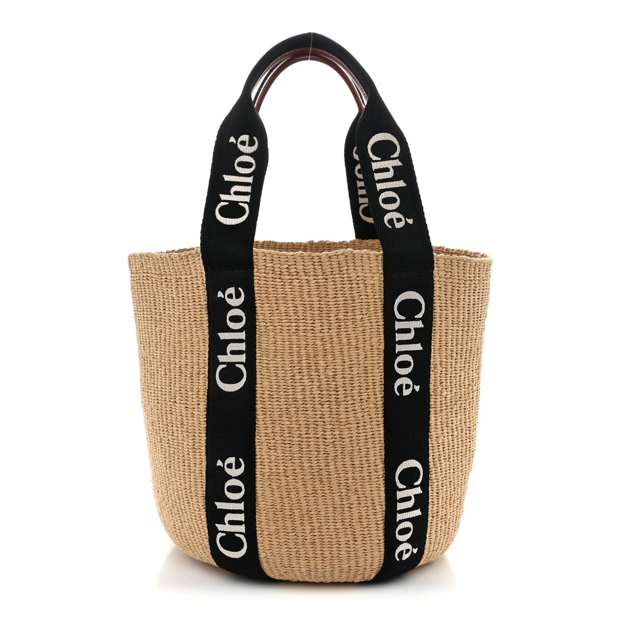 Raffia Large Woody Tote Black