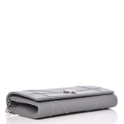 Christian Dior Grained Calfskin Diorama Croisiere Chain Wallet Gris 4 of 7