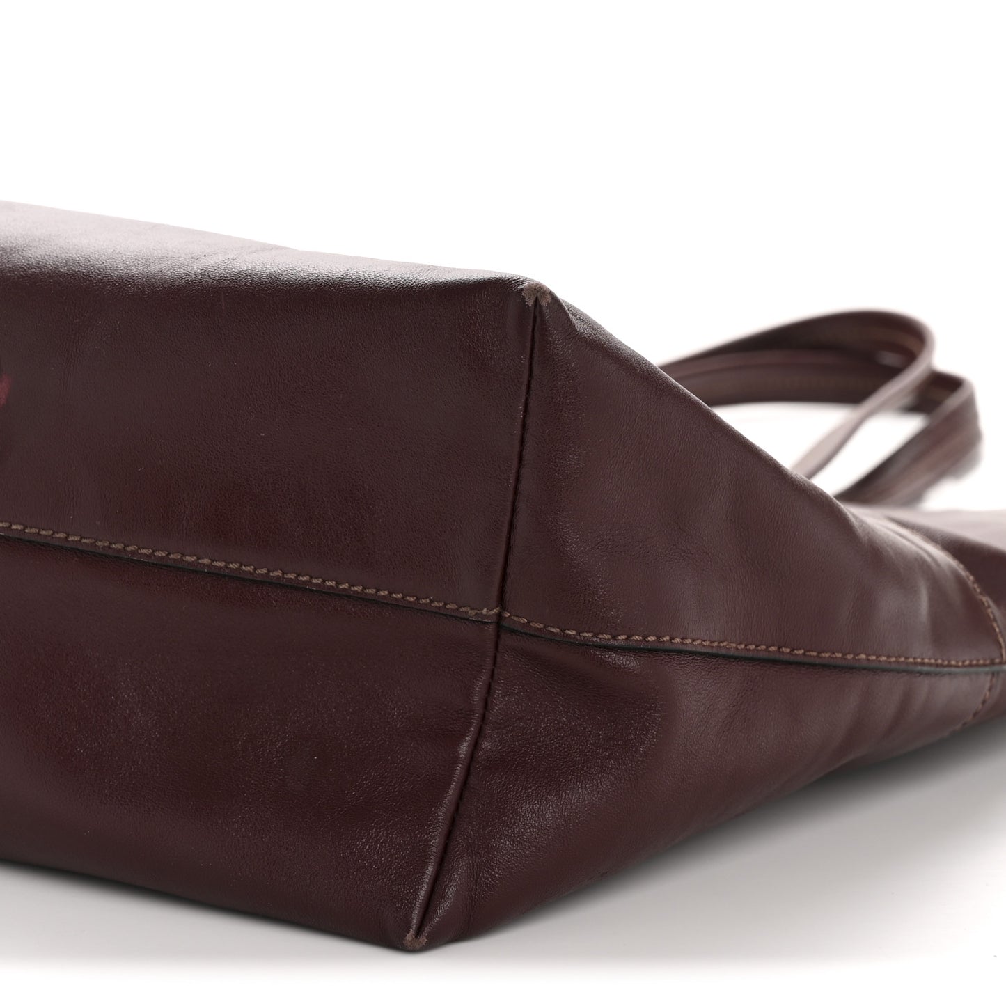 Vitello Soft Shopping Tote Burgundy