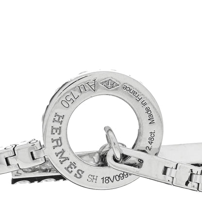 Hermes 18K White Gold Diamond Finesse Link Bracelet SH 4 of 4