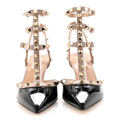 Valentino Garavani Patent Nappa Rockstud Ankle Strap 65mm Pumps 36.5 Black Poudre 3 of 10