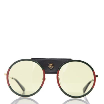 Gucci Round Frame Sunglasses GG0061S Gold Green 3 of 7