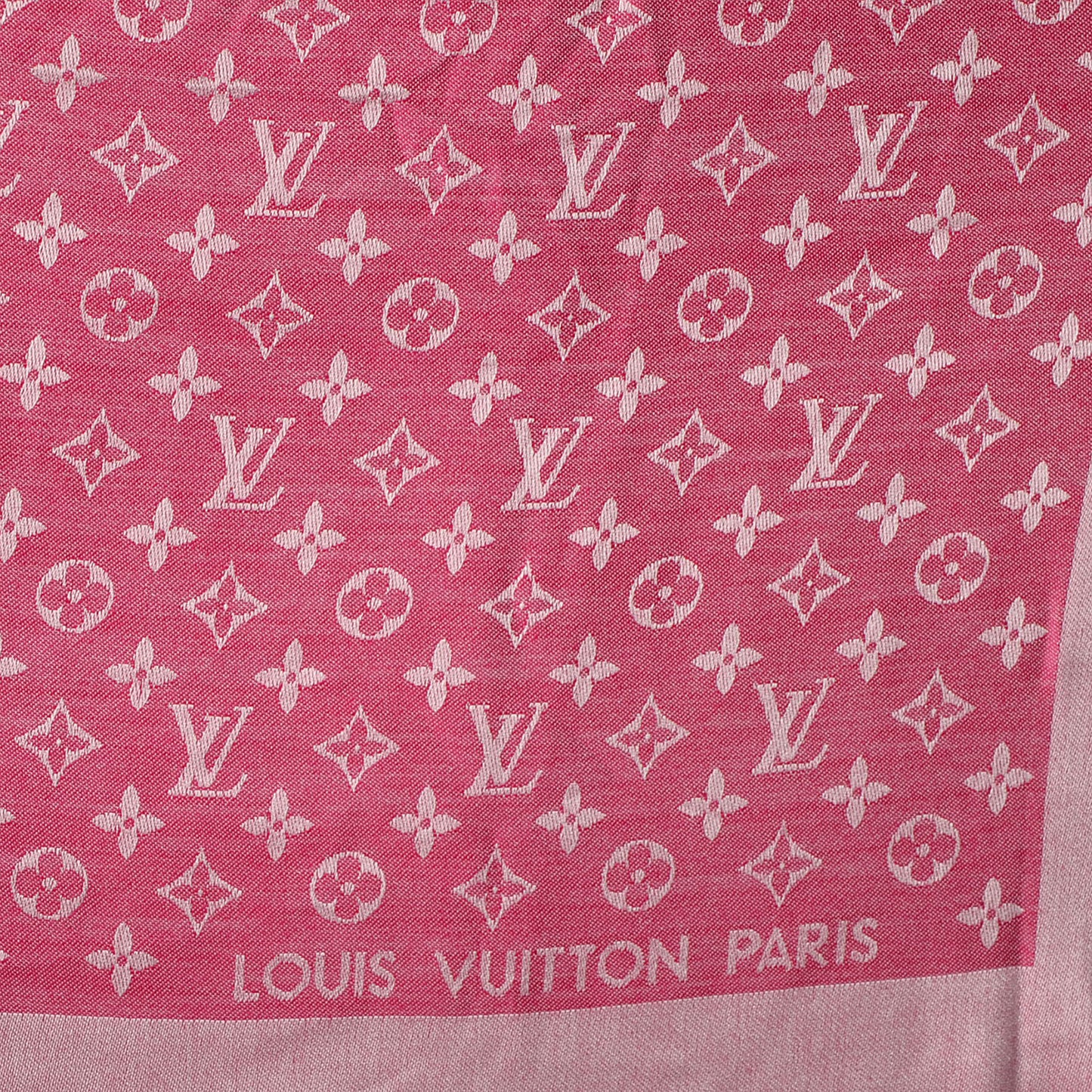 Wool Silk Monogram Denim Shawl Pivoine