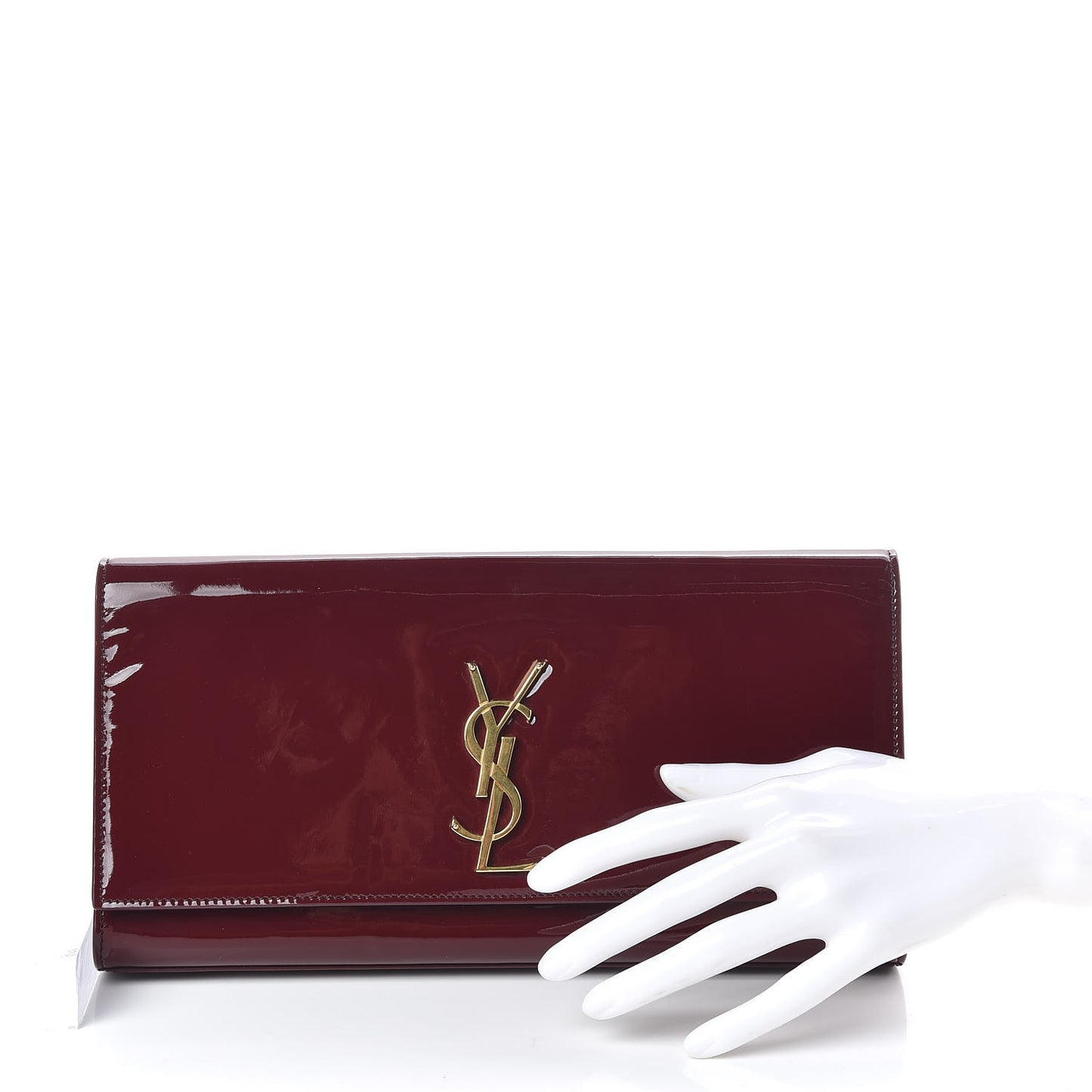 Patent Classic Monogram Cassandre Clutch Dark Red