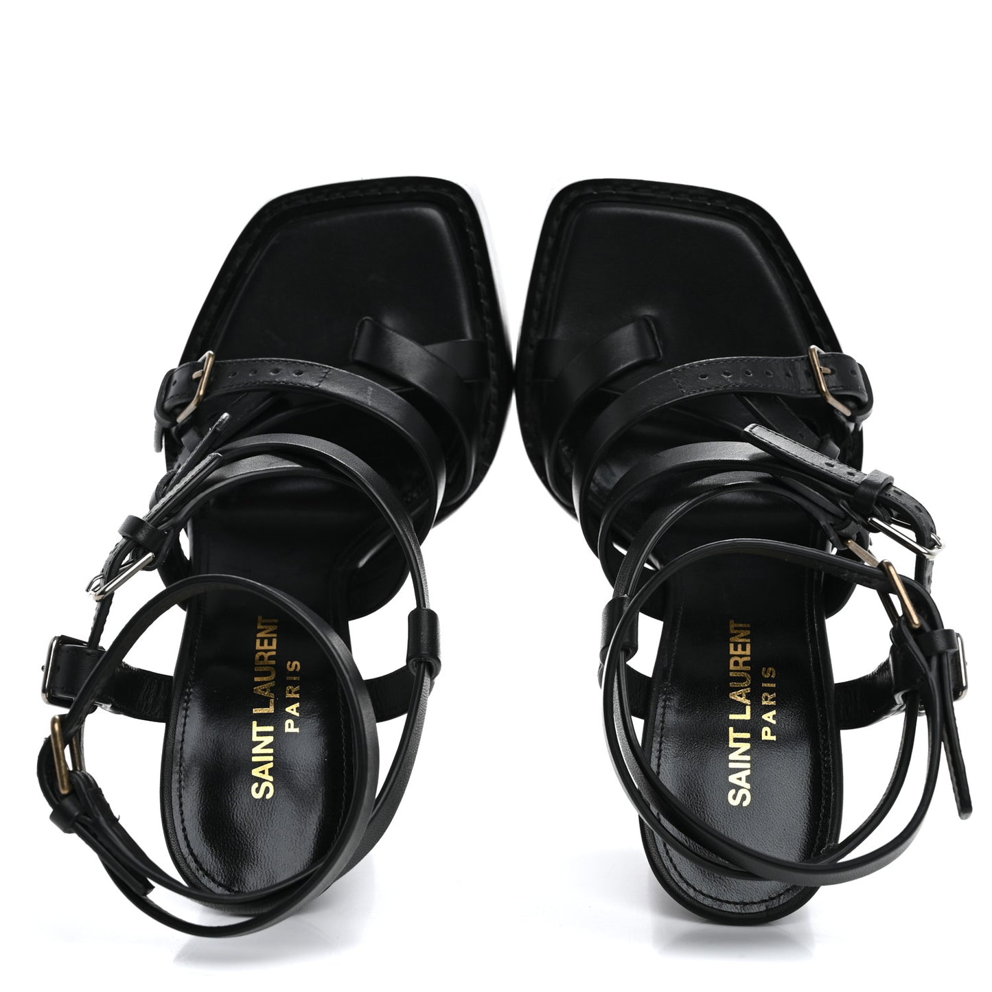 Calfskin 105 Platz Platform Sandals 35 Black