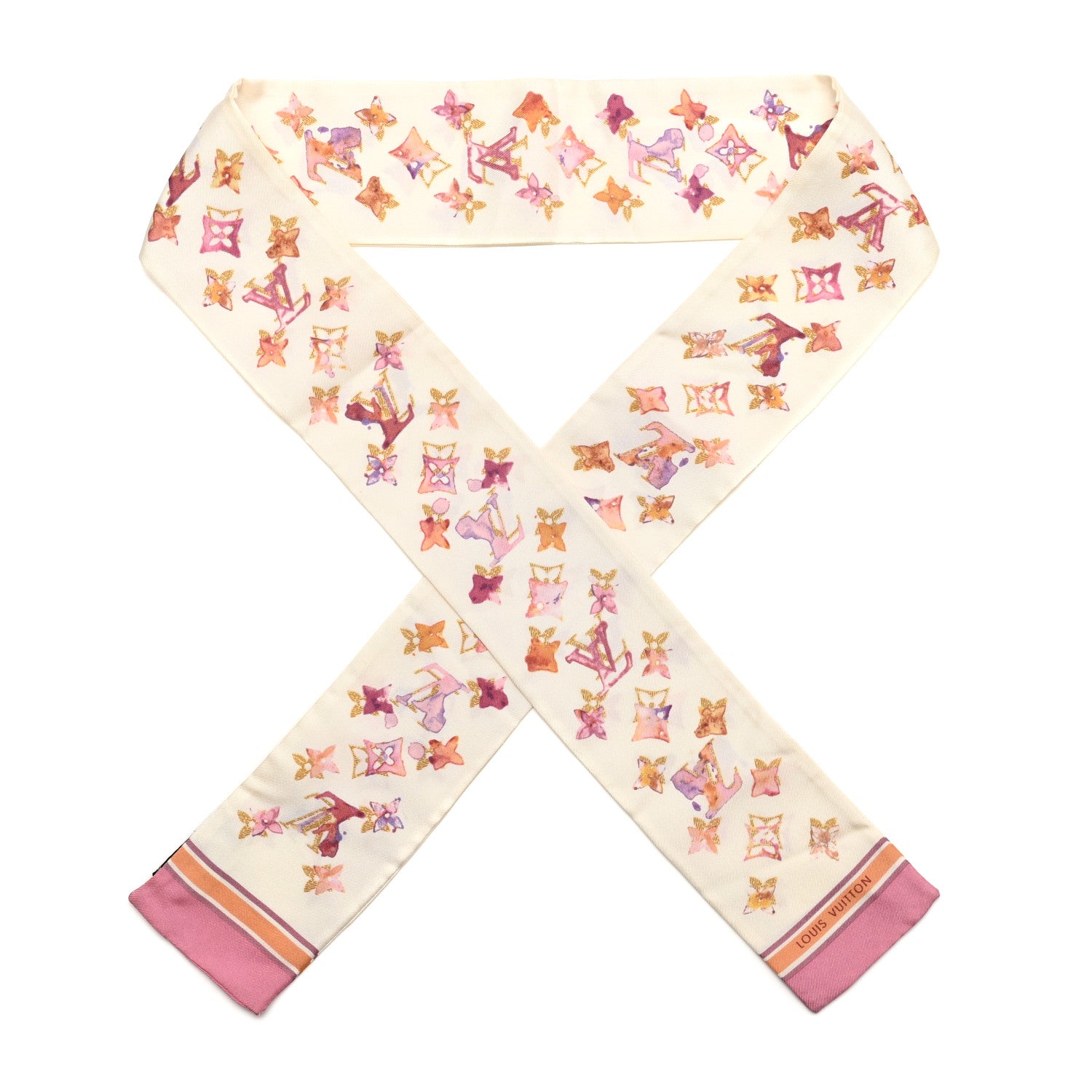 Louis Vuitton Silk Watercolor Aquarelle Bandeau White 1 of 6
