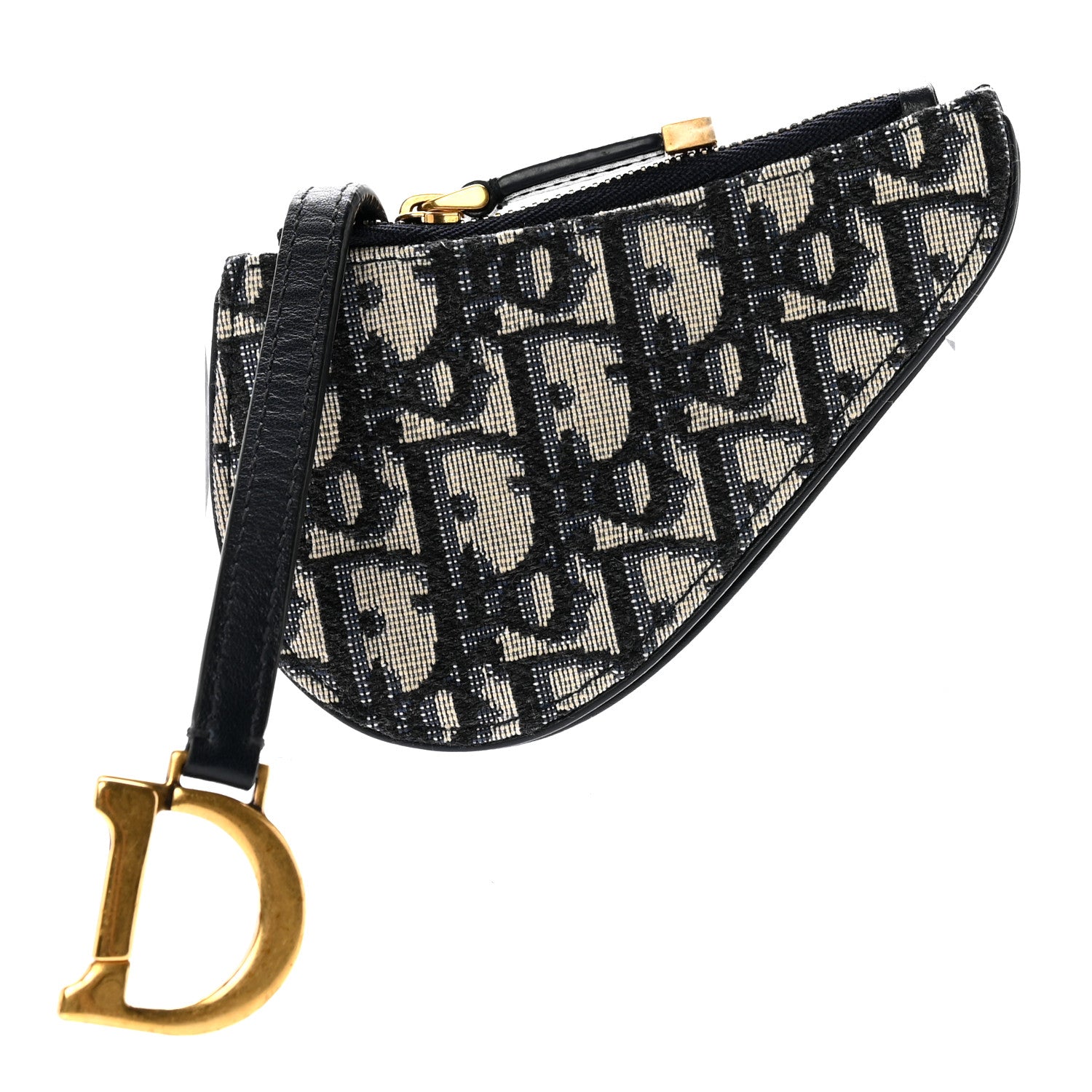 Christian Dior Oblique Saddle Coin Purse Blue 1 of 5