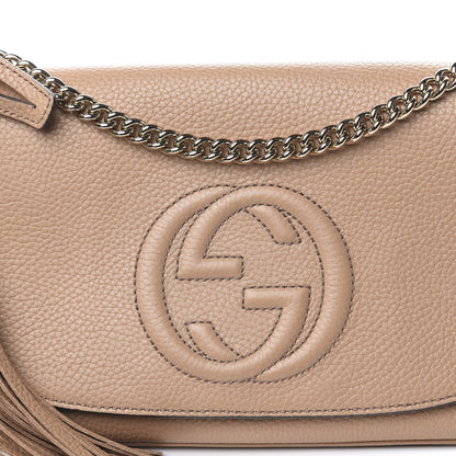 Gucci Pebbled Calfskin Medium Soho Flap Crossbody Camelia 12 of 12