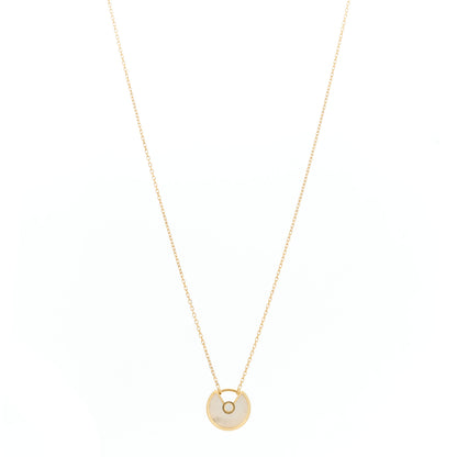 Cartier 18K Yellow Gold Diamond Mother of Pearl XS Amulette de Cartier Pendant Necklace 1 of 5