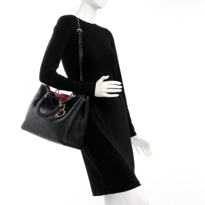 Christian Dior Bullcalf Large Diorissimo Black Rose Indien 2 of 10