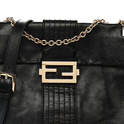 Fendi Vitello Acqua Maxi Baguette Shoulder Bag Black 7 of 10