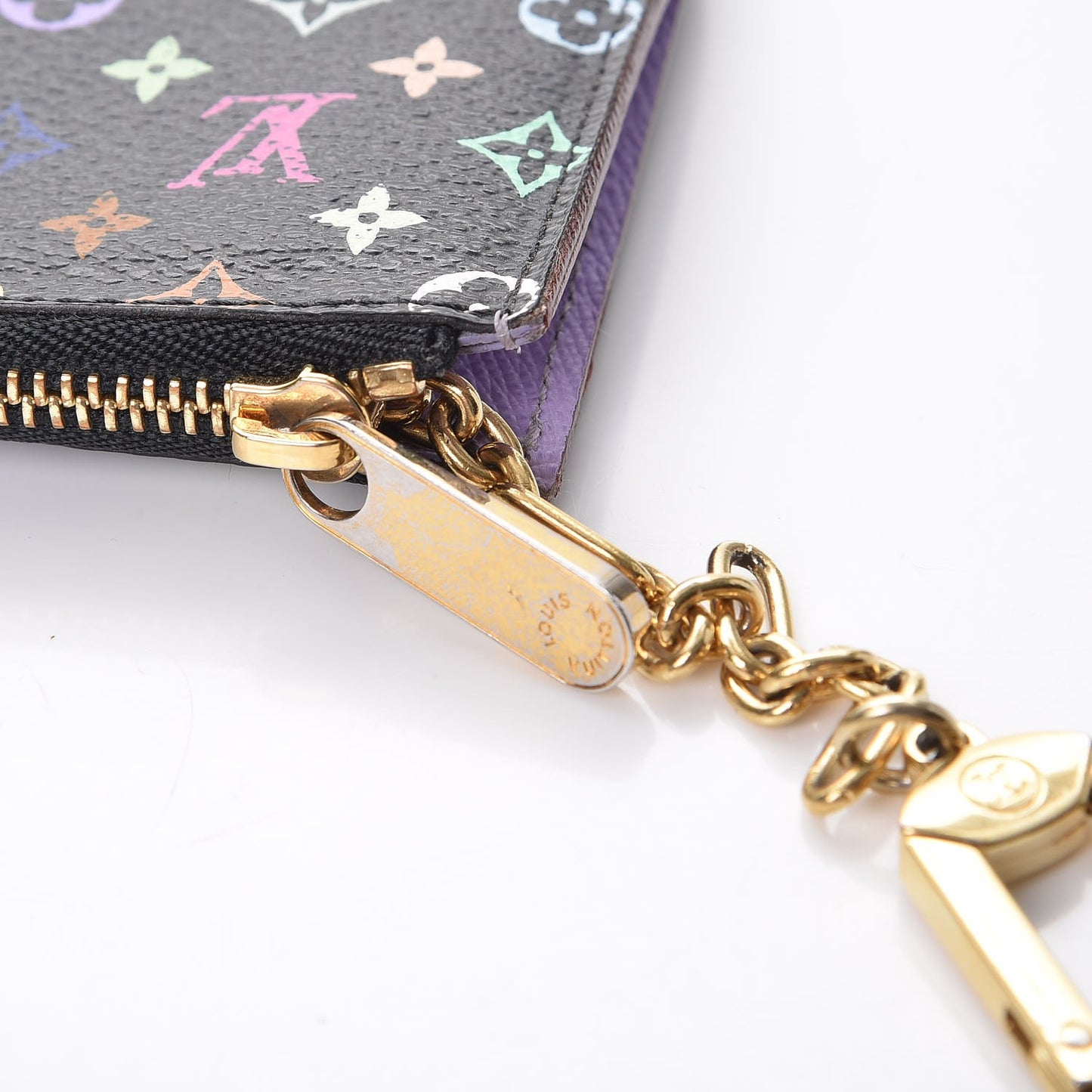 Monogram Multicolor Key Pouch Black Violet