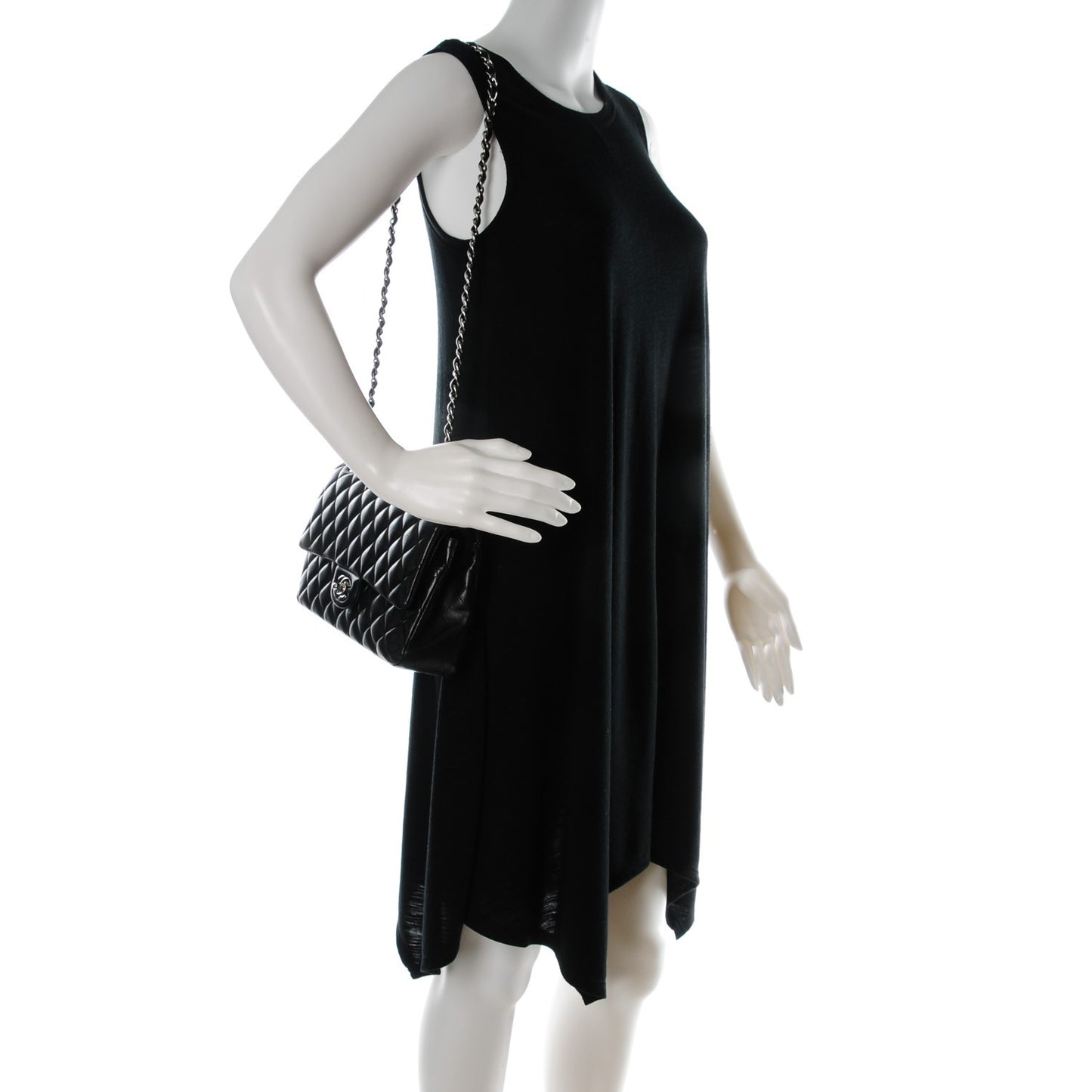 Lambskin Quilted Medium Double Flap Black