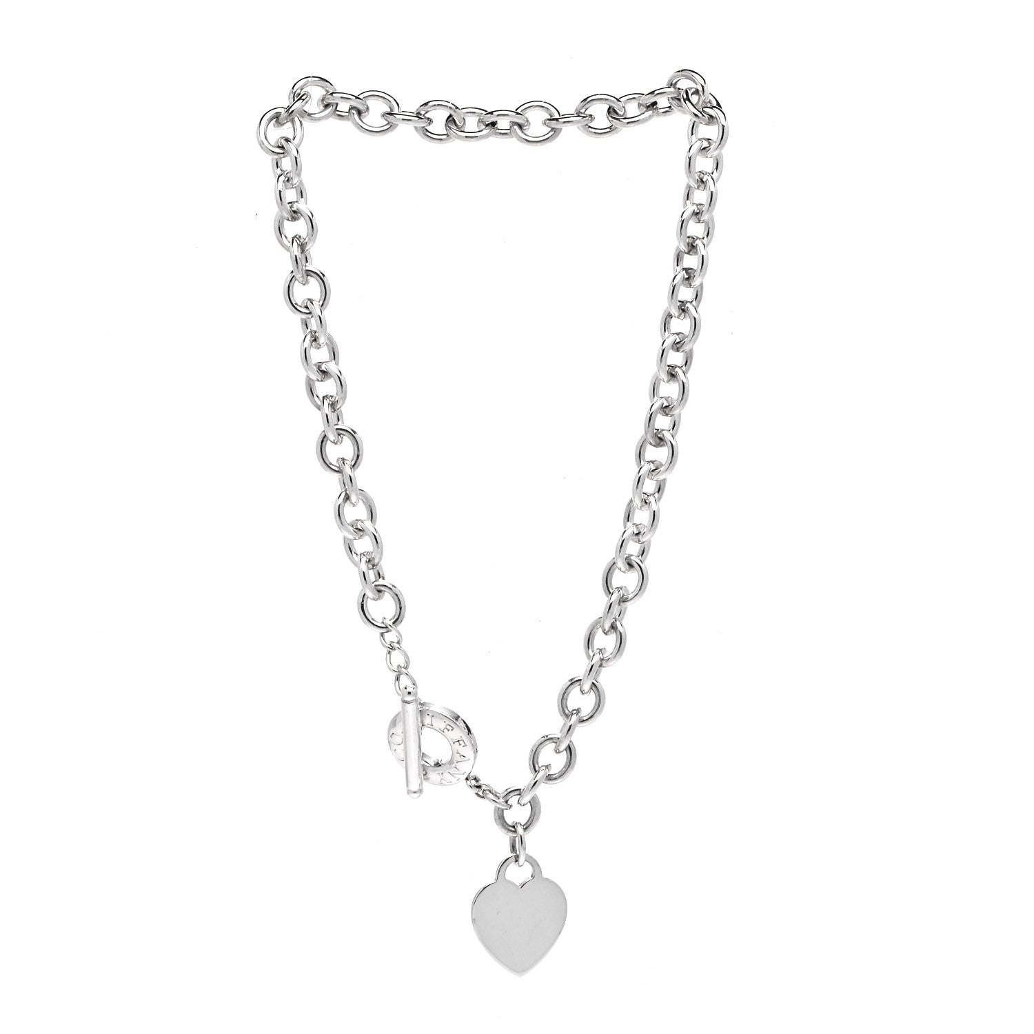 Tiffany Sterling Silver Heart Tag Toggle Necklace 2 of 5