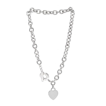 Tiffany Sterling Silver Heart Tag Toggle Necklace 2 of 5