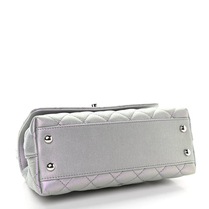 Chanel Iridescent Caviar Quilted Mini Coco Handle Flap Purple 4 of 9